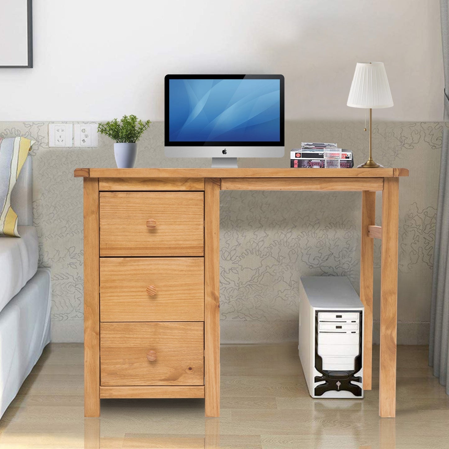 Ready-to-assemble solid wood desk