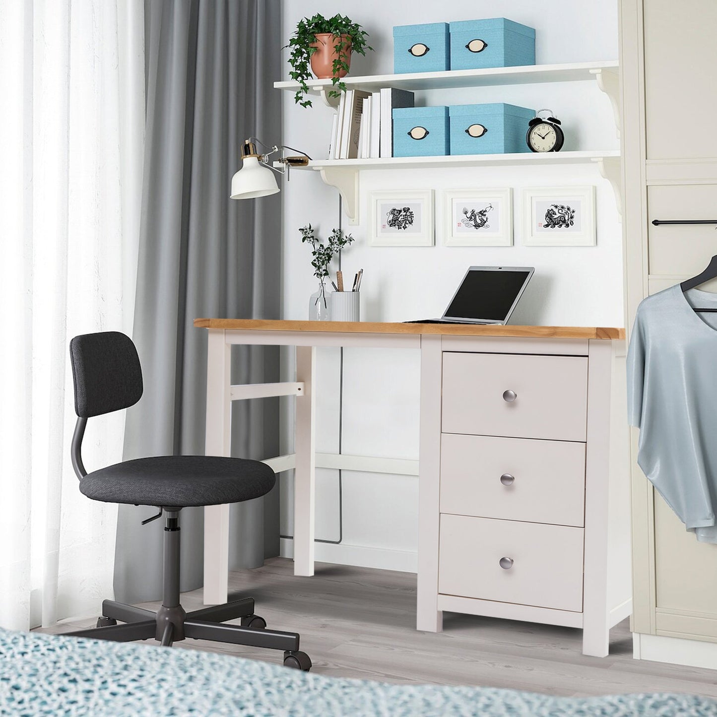 Ready-to-assemble solid wood desk