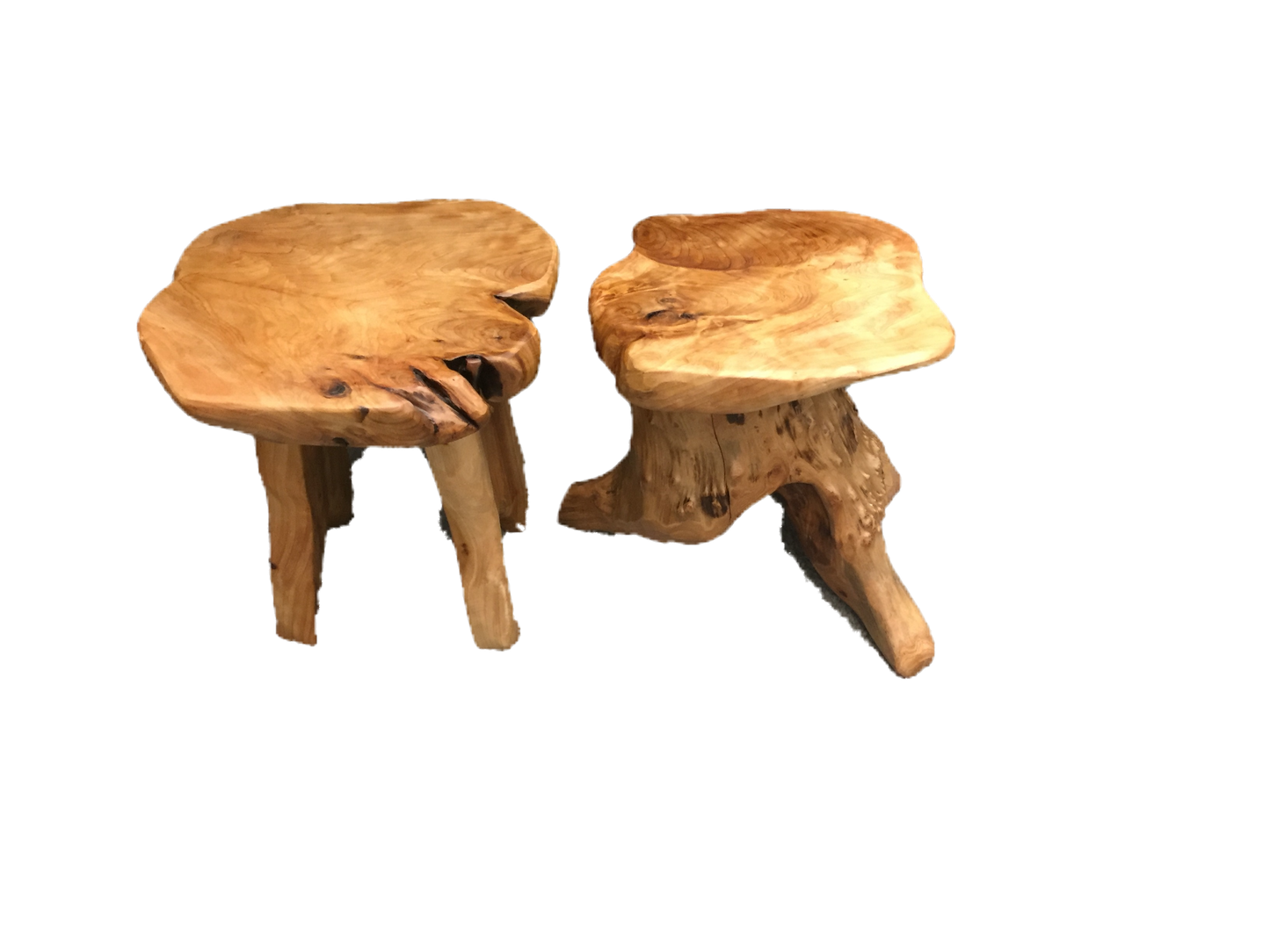FUNCTIONAL ART is the best way to describe Greener Valley's stunning collection of stumps and roots that have been handcrafted into beautiful wine holders, cheese boards, platters, bowls and stools. Handcrafted from the roots and stumps of the Asian Cypress known as Shan Mu. These beautiful stools function equally well as a stool, end table or plant stand. Each piece is absolutely unique. This stool measures 24" high.