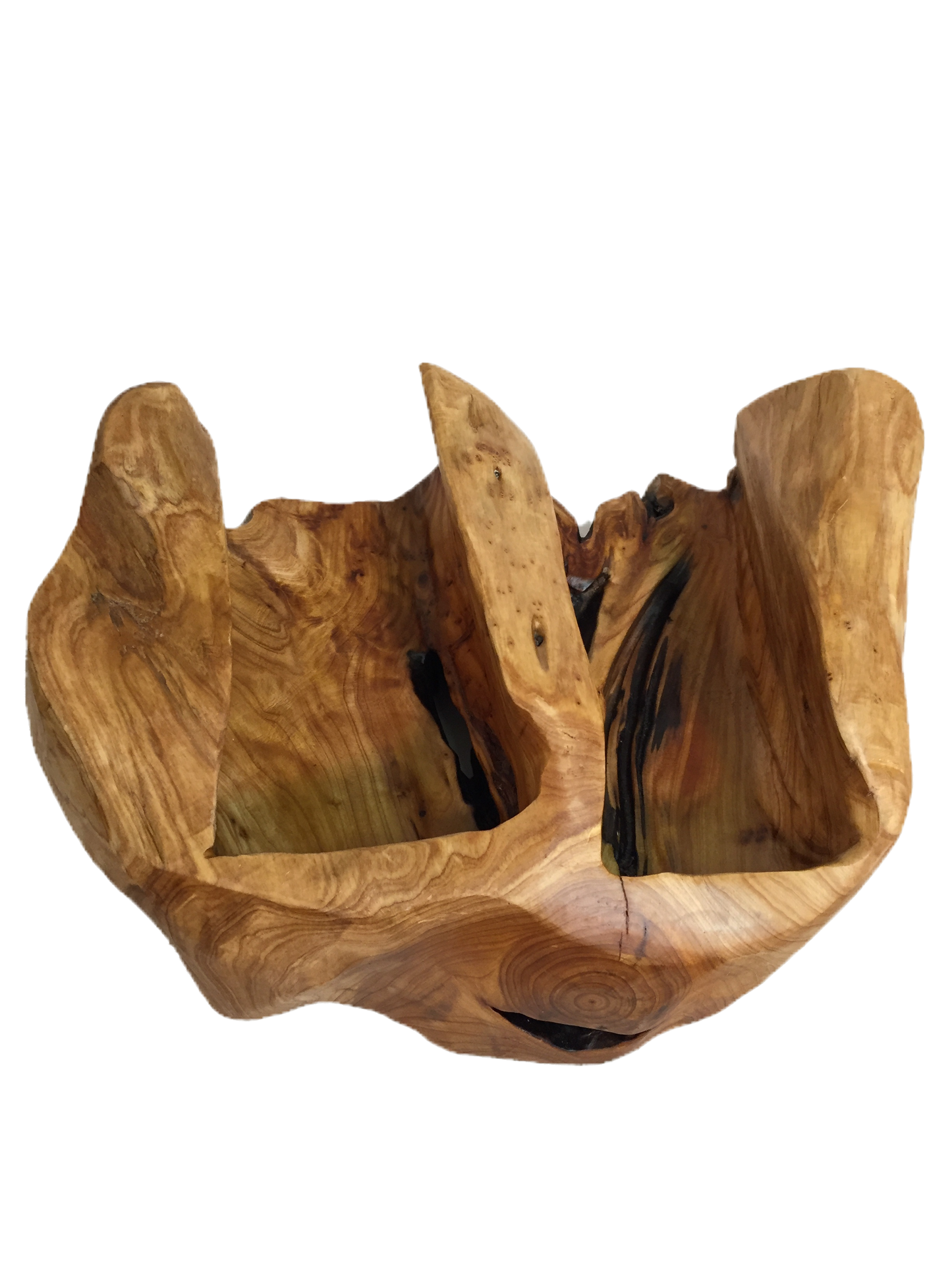 FUNCTIONAL ART is the best way to describe Greener Valley's stunning collection of stumps and roots that have been handcrafted into beautiful wine holders, cheese boards, platters, bowls and stools. Handcrafted from the roots and stumps of the Asian Cypress known as Shan Mu. These beautiful stools function equally well as a stool, end table or plant stand. Each piece is absolutely unique. This stool measures 24" high.