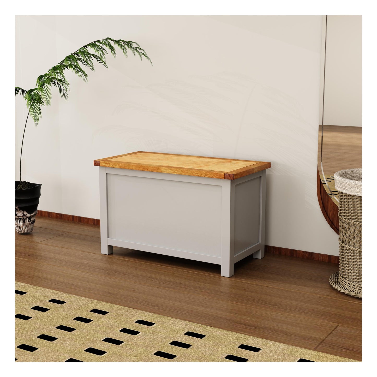 Arise-Sun Solid Wood Flip Top Storage Bench Measuring 39.4 x 17.7 x 19.7 inches - MS108