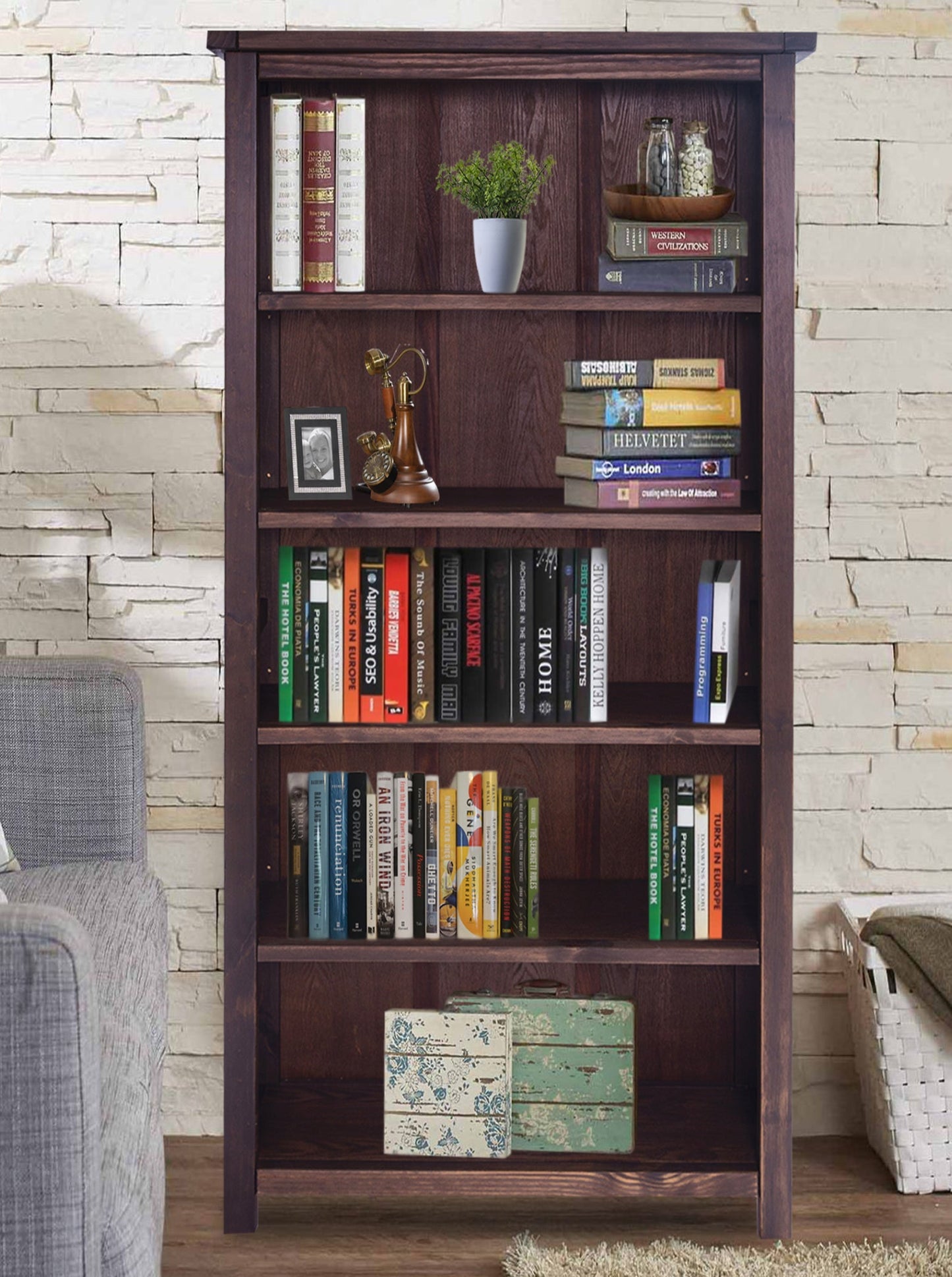 Arise-Sun Solid Wood Bookshelf - MS300