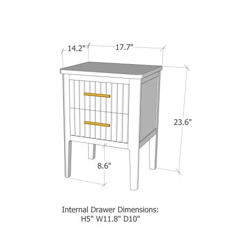 Greener Valley 2 Drawer End Table