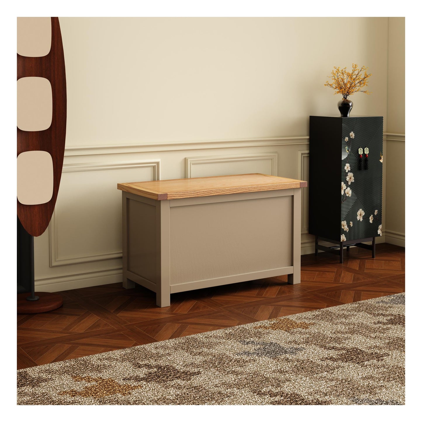 Arise-Sun Solid Wood Flip Top Storage Bench Measuring 39.4 x 17.7 x 19.7 inches - WA108