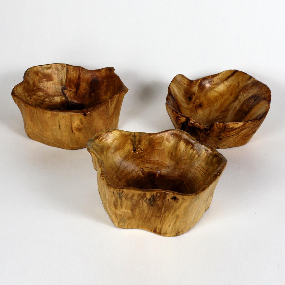 Hand-Crafted Root Wood Live Edge Bowl - Small (8-9" x 3-4")