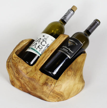 Hand-Crafted Root Wood Live Edge Wine Bottle Holder - 2