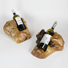 Hand-Crafted Root Wood Live Edge Wine Bottle Holder - 1