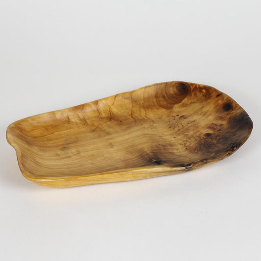 Hand-Crafted Root Wood Live Edge Platter - Medium-Small (13-14" x 2")