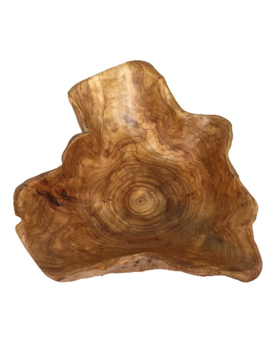 Hand-Crafted Root Wood Live Edge Bowl - Extra Large (20-21" / 3-5")