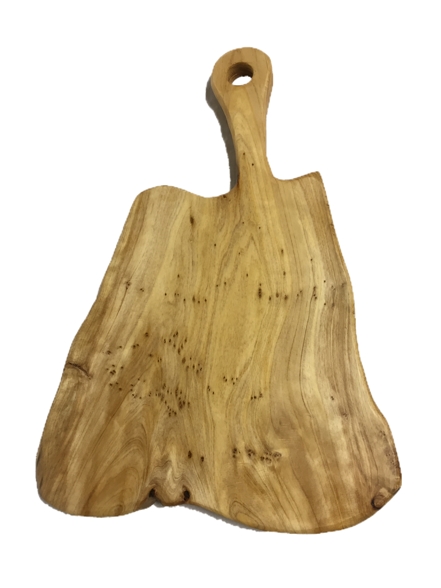 Hand-Crafted Root Wood Live Edge Cheese/Cutting Board with Long Handle