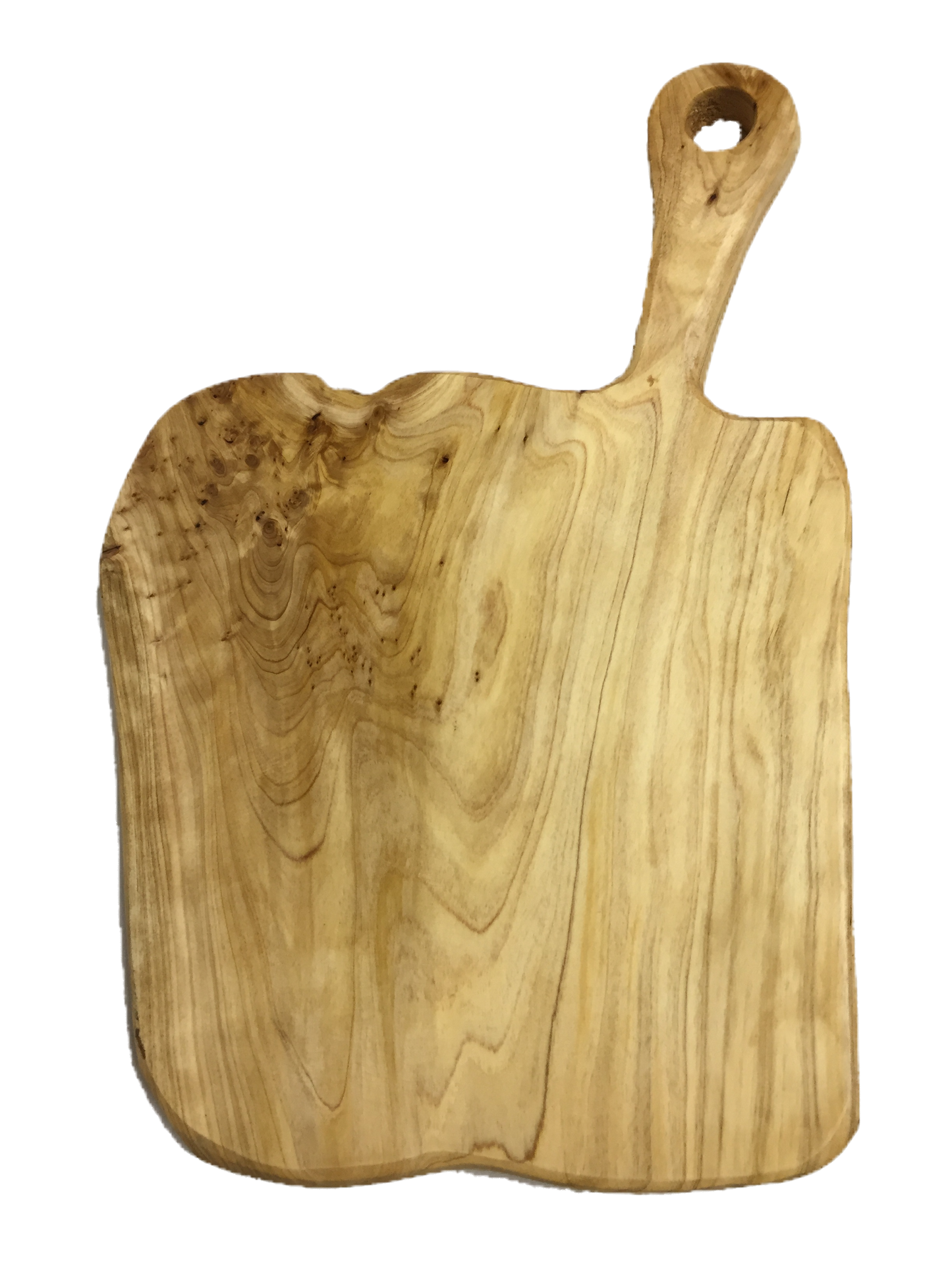 Hand-Crafted Root Wood Live Edge Cheese/Cutting Board with Long Handle