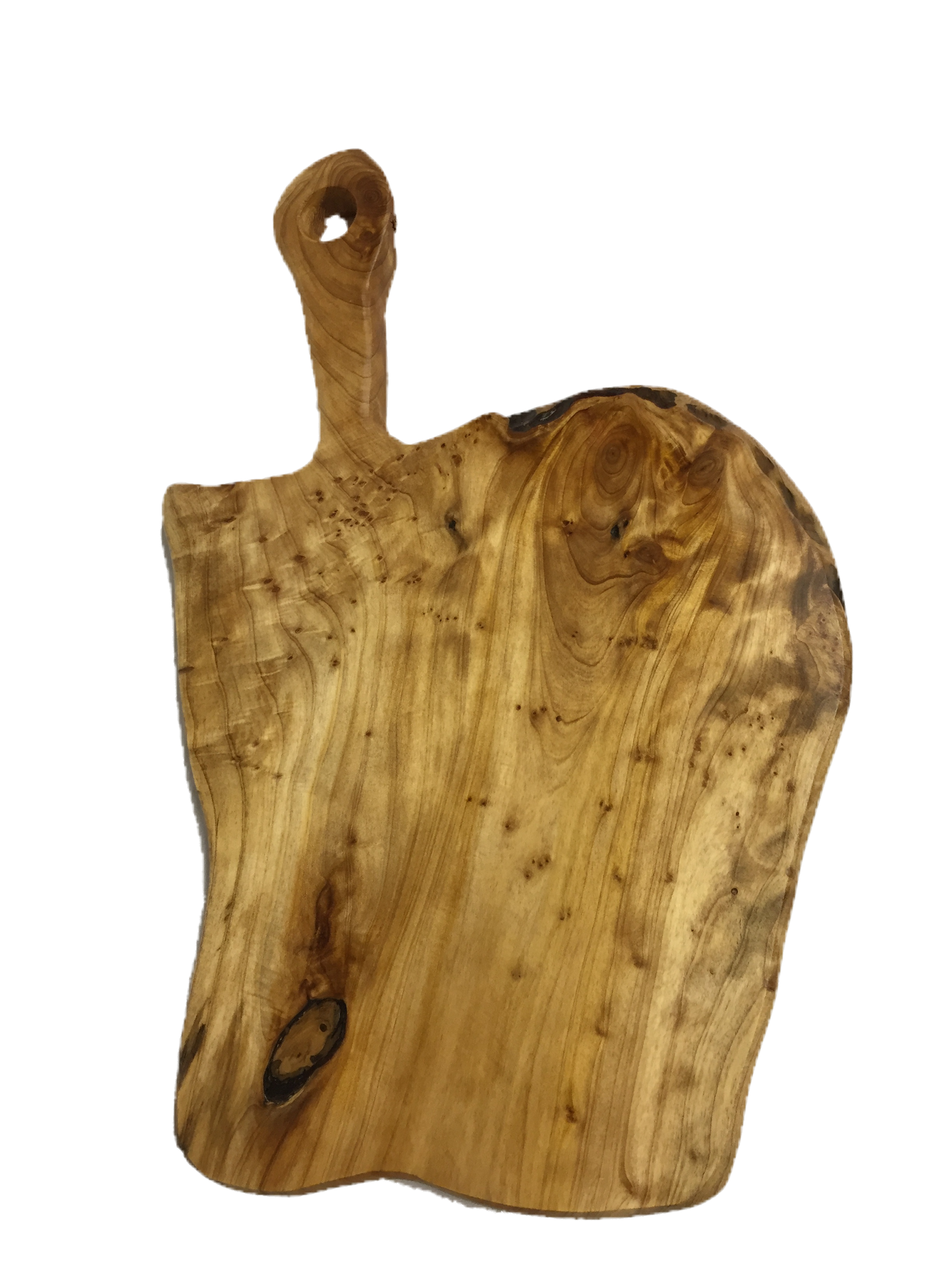 Hand-Crafted Root Wood Live Edge Cheese/Cutting Board with Long Handle