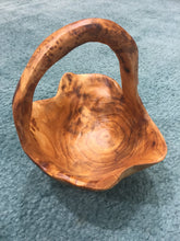 Hand-Crafted Root Wood Live Edge Basket with Handle - Small  (8-9" / 4-5")