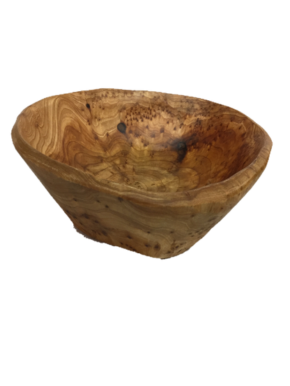 Hand-Crafted Root Wood Live Edge Bowl - Medium Small (10-11" / 3-4")