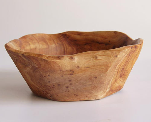 Hand-Crafted Root Wood Live Edge Bowl - Medium Small (10-11