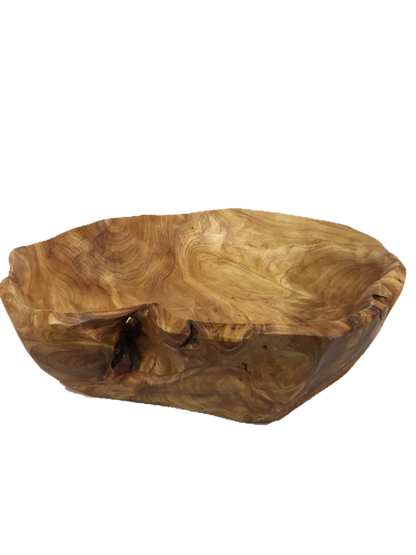 Hand-Crafted Root Wood Live Edge Bowl - Medium Small (10-11" / 3-4")