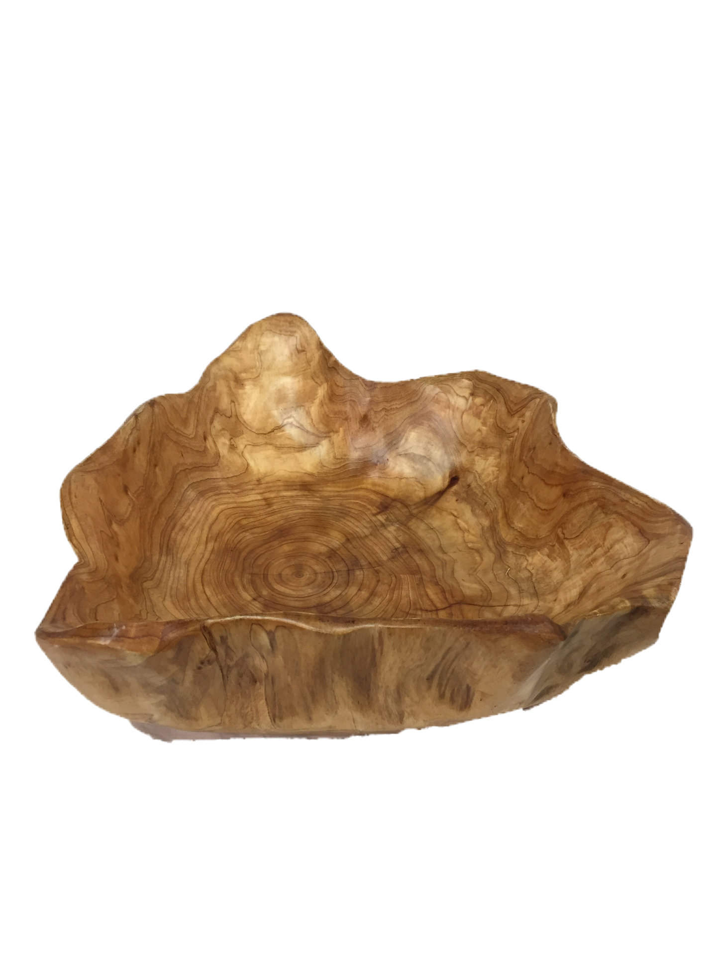 Hand-Crafted Root Wood Live Edge Bowl - Medium Large (14-15" / 3-4")