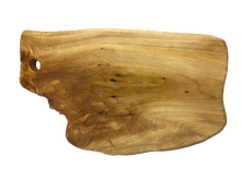 Hand-Crafted Root Wood Live Edge Cheese/Cutting Board with hole (8-9" x 14" x 1.5")