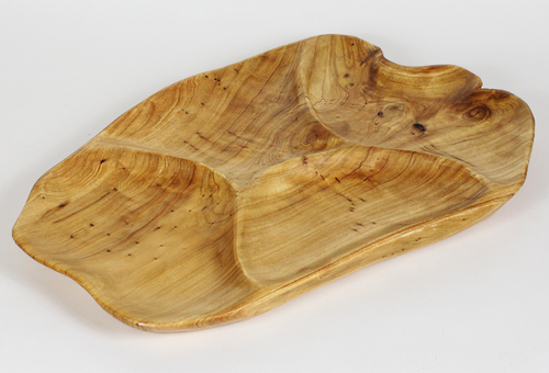 Hand-Crafted Root Wood Live Edge Divided Platter (17-19