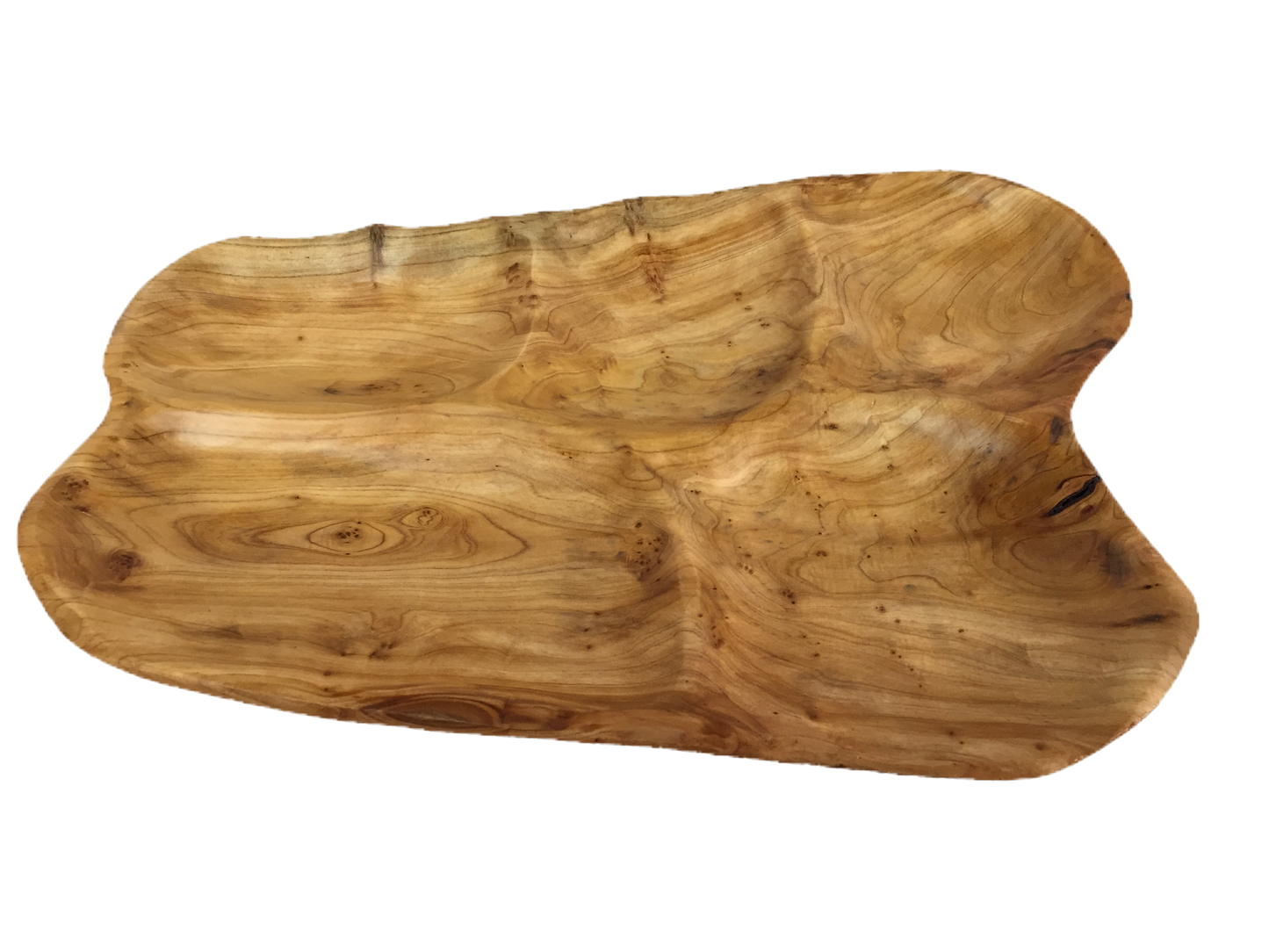 Hand-Crafted Root Wood Live Edge Divided Platter - Large - 4 sections  (20-21" / 2")