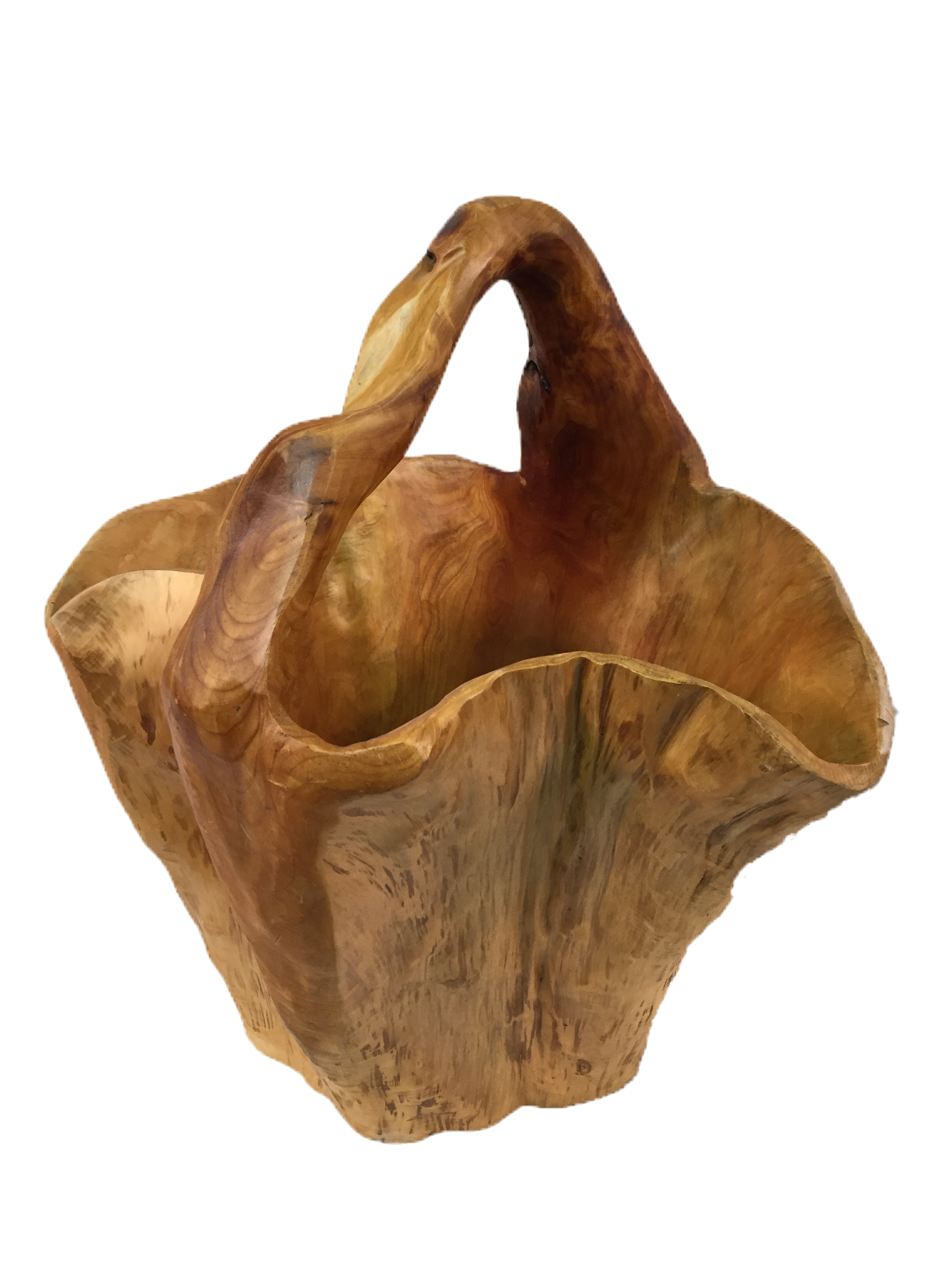 FUNCTIONAL ART is the best way to describe Greener Valley's stunning collection of stumps and roots that have been handcrafted into beautiful wine holders, cheese boards, platters, bowls and stools. Handcrafted from the roots and stumps of the Asian Cypress known as Shan Mu. These beautiful stools function equally well as a stool, end table or plant stand. Each piece is absolutely unique. This stool measures 24" high.