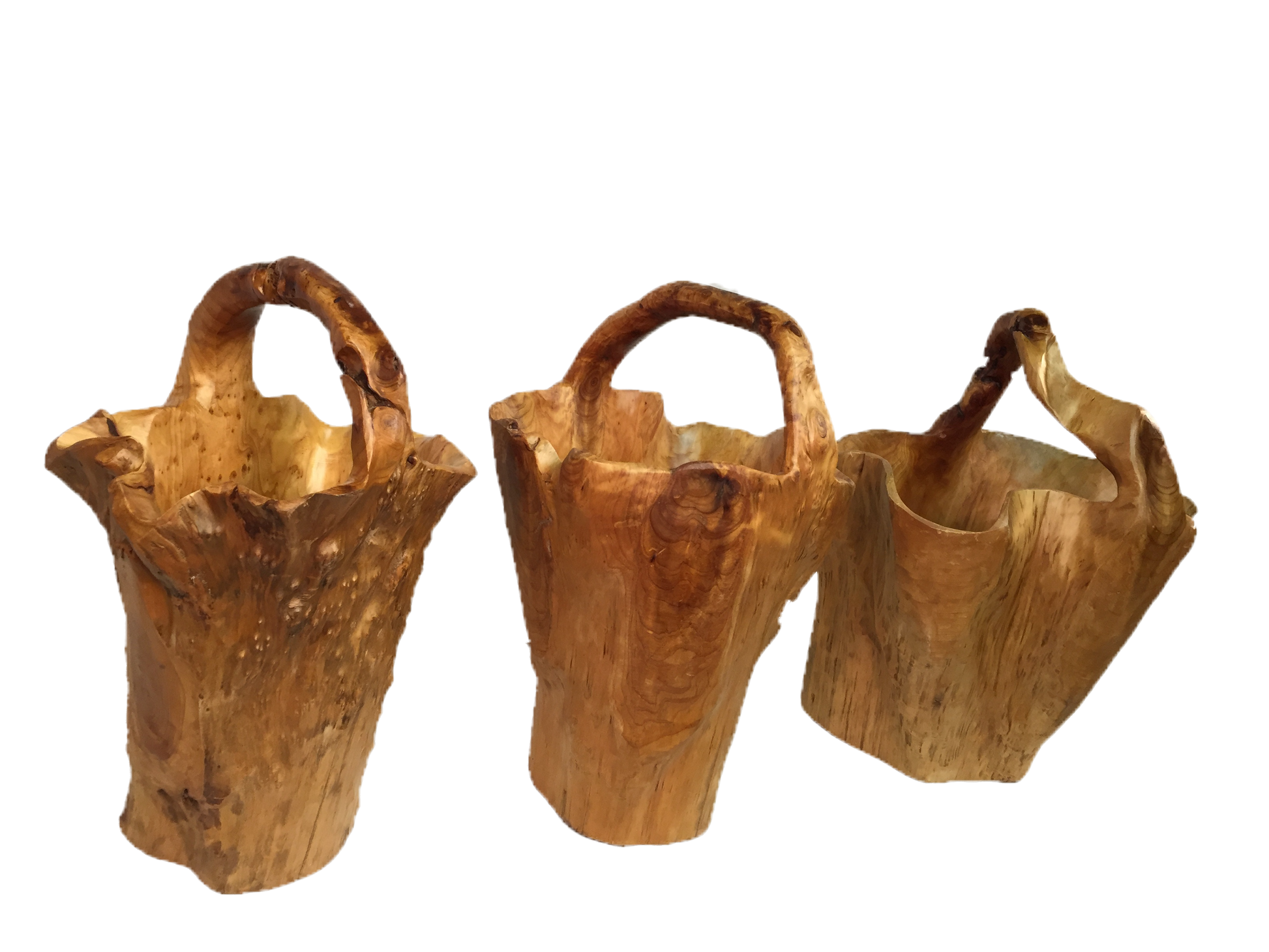 FUNCTIONAL ART is the best way to describe Greener Valley's stunning collection of stumps and roots that have been handcrafted into beautiful wine holders, cheese boards, platters, bowls and stools. Handcrafted from the roots and stumps of the Asian Cypress known as Shan Mu. These beautiful stools function equally well as a stool, end table or plant stand. Each piece is absolutely unique. This stool measures 24" high.