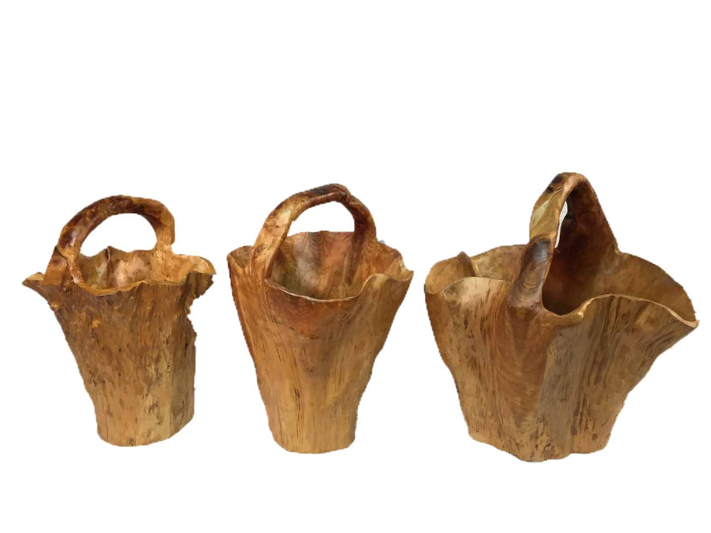 FUNCTIONAL ART is the best way to describe Greener Valley's stunning collection of stumps and roots that have been handcrafted into beautiful wine holders, cheese boards, platters, bowls and stools. Handcrafted from the roots and stumps of the Asian Cypress known as Shan Mu. These beautiful stools function equally well as a stool, end table or plant stand. Each piece is absolutely unique. This stool measures 24" high.