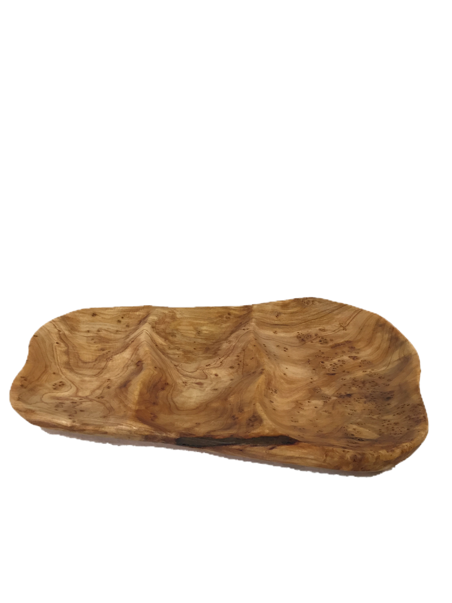 Hand-Crafted Root Wood Live Edge Divided Platter - 3 divisions (15-16" / 2")