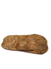 Hand-Crafted Root Wood Live Edge Divided Platter - 3 divisions (15-16" / 2")