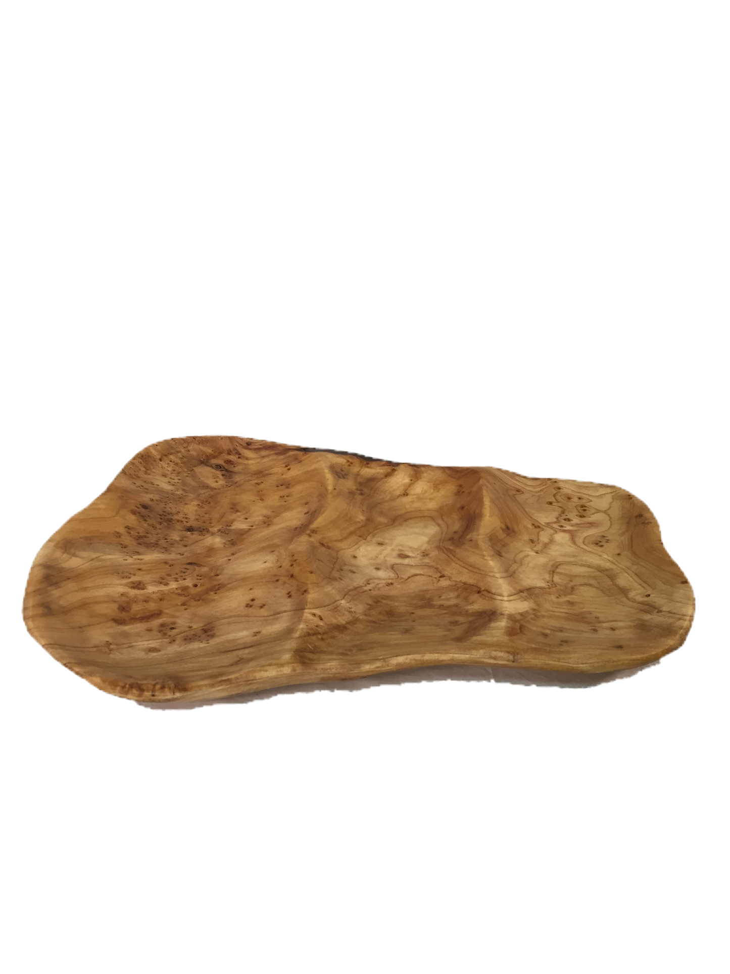 Hand-Crafted Root Wood Live Edge Divided Platter - 3 divisions (15-16" / 2")