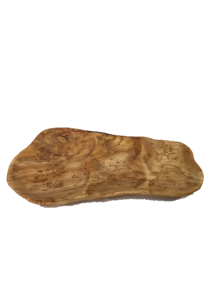 Hand-Crafted Root Wood Live Edge Divided Platter - 3 divisions (15-16" / 2")