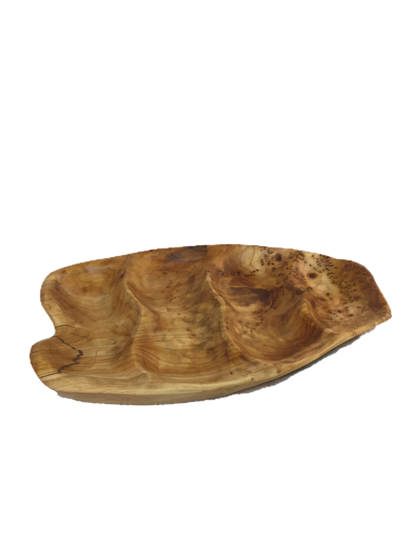 Hand-Crafted Root Wood Live Edge Divided Platter - 4 divisions (17-19" / 2")