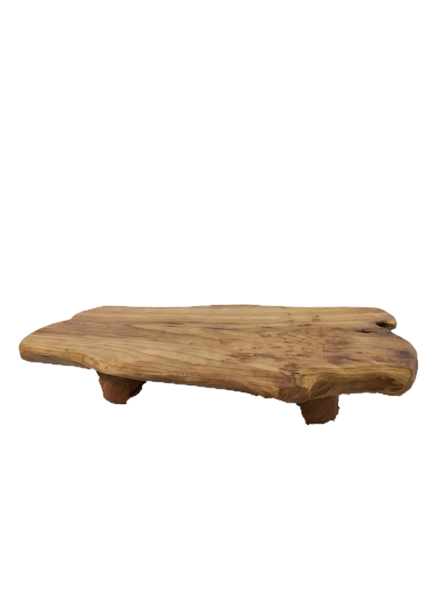 Hand-Crafted Root Wood Live Edge Tray with Feet