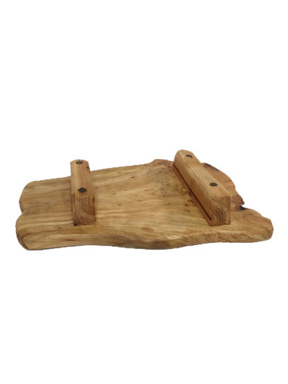 Hand-Crafted Root Wood Live Edge Tray with Feet