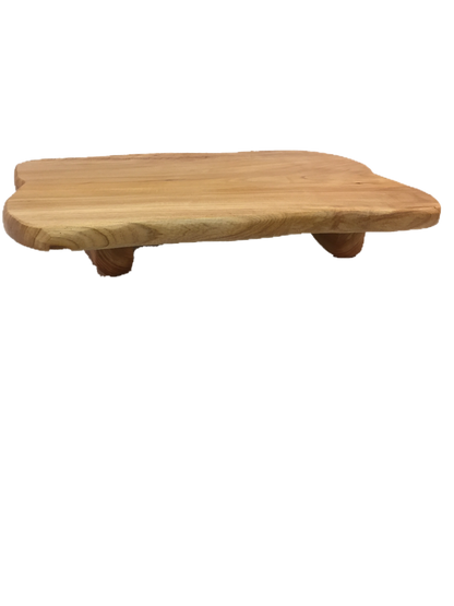 Hand-Crafted Root Wood Live Edge Tray with Feet