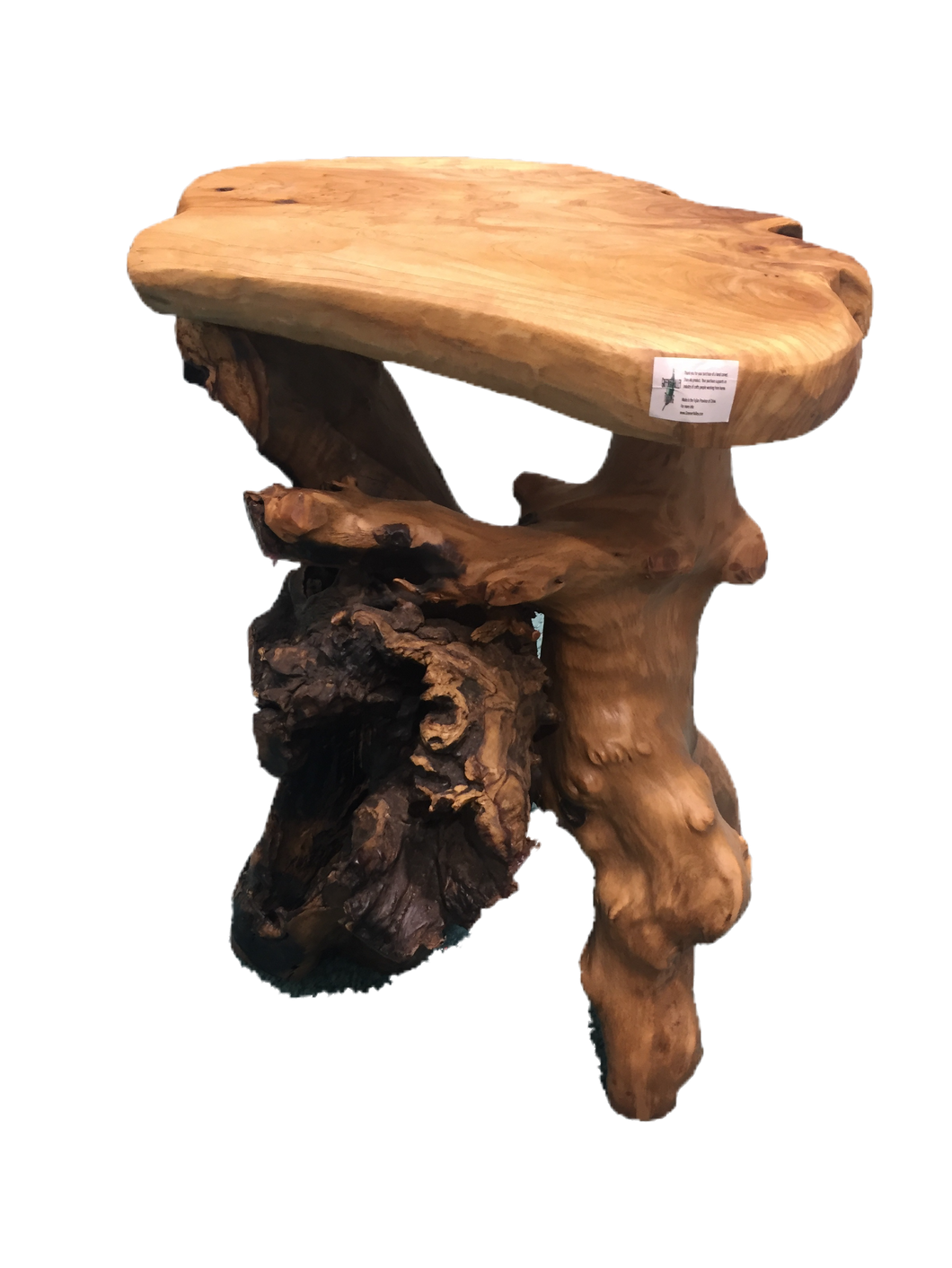 Hand-Crafted Root Wood Live Edge Stool/Plant Stand - 20