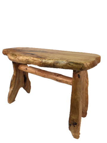 Hand-Crafted Root Wood Live Edge Bench - Small (L 20" / H 18")