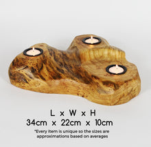 Hand-Crafted Root Wood Live Edge Candle Holder -3