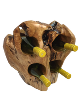 Hand-Crafted Rood Wood Live Edge Wine Stump - 4 bottle (16-24" / 8-12")
